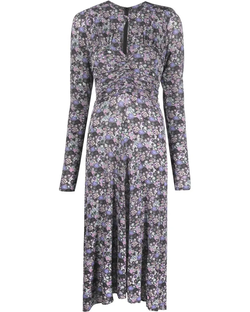 Isabel Marant Midikleid mit Blumen-Print - Grau Grau