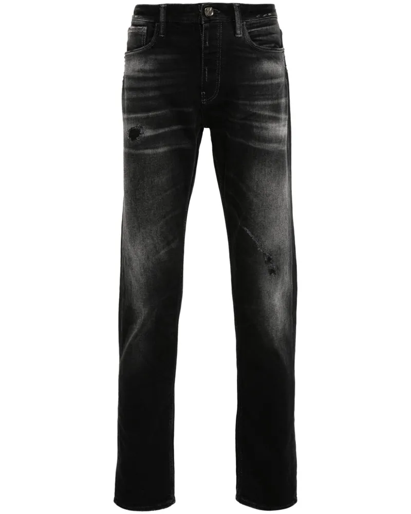 Emporio Armani Jeans mit Logo-Patch - Schwarz Schwarz