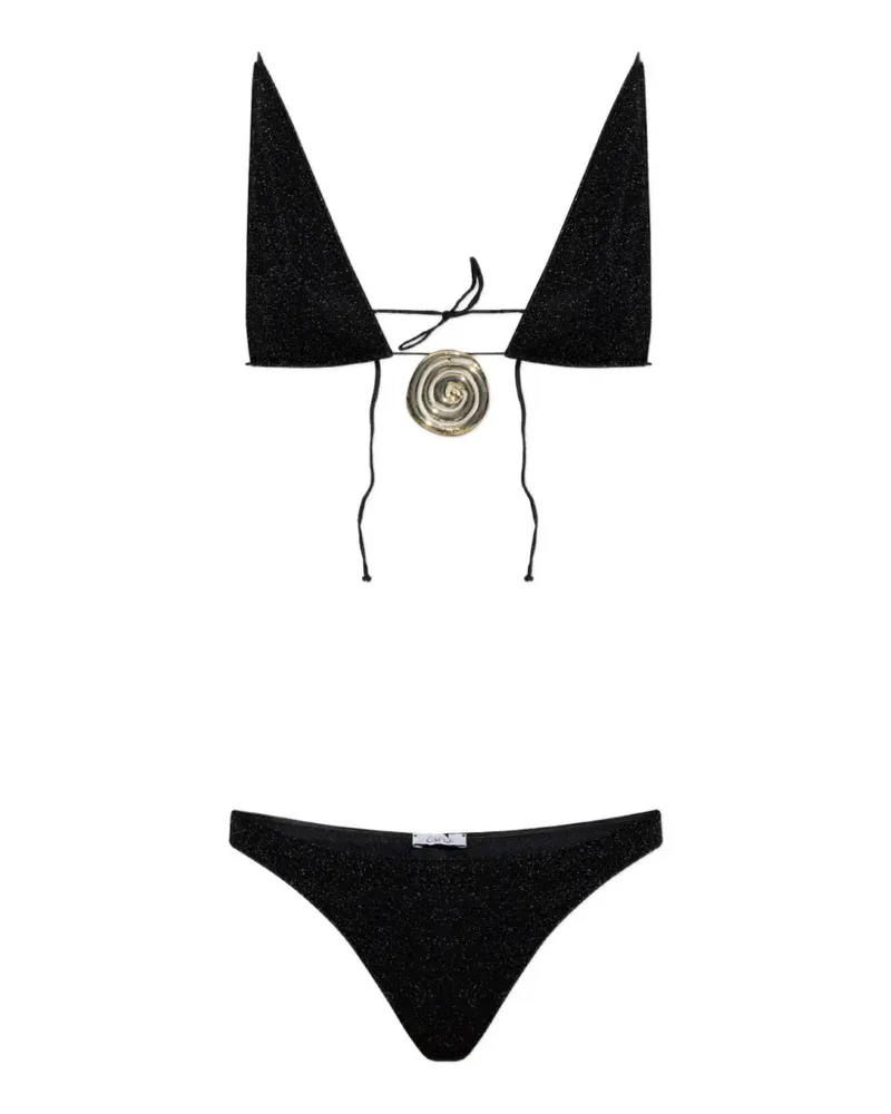 Oséree Bikini mit Spiral-Schild - Schwarz Schwarz
