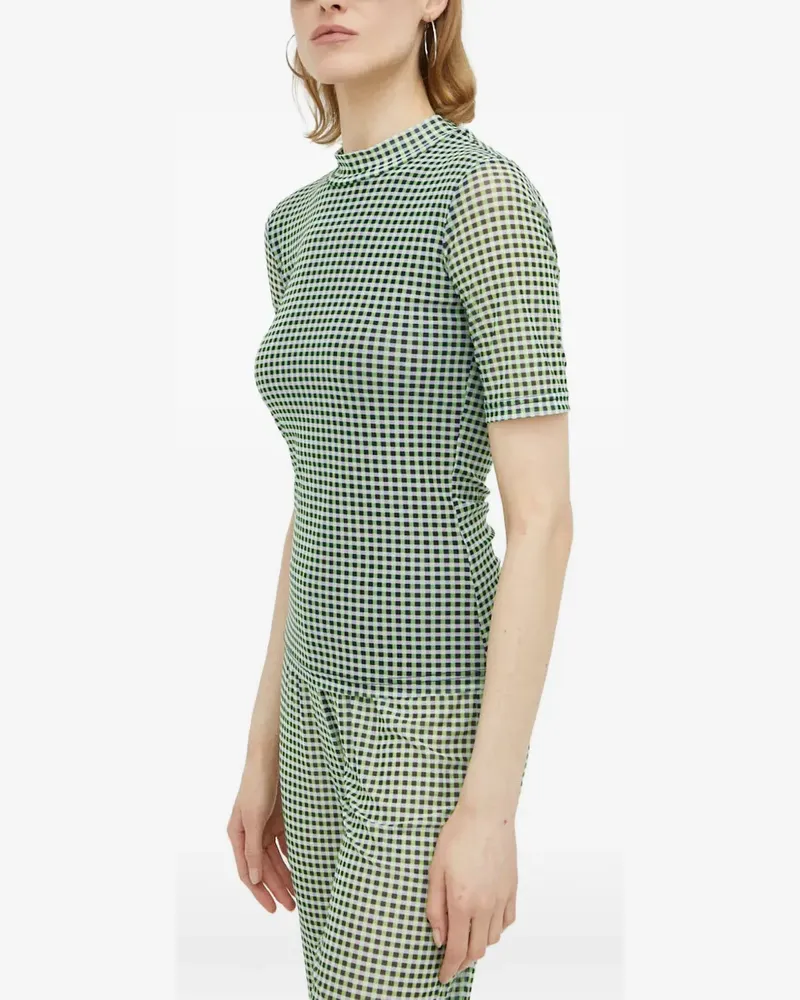 Résumé gingham-print T-shirt - Grün Grün