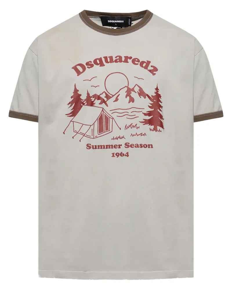 Dsquared2 T-Shirt mit grafischem Print - Grau Grau