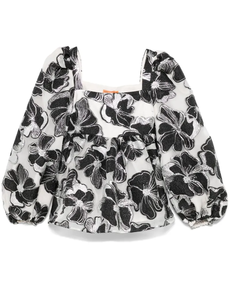 Stine Goya Jacquard-Oberteil mit Anemonen-Print - Weiß Weiß