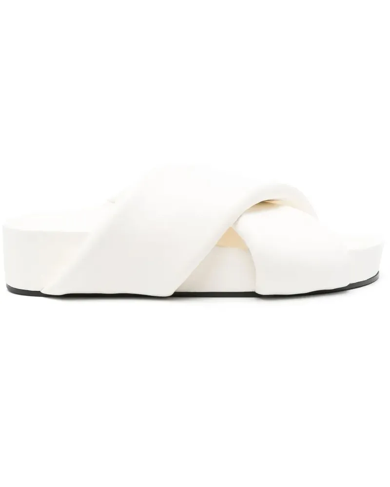 Jil Sander Sandalen mit überkreuzten Riemen - Weiß Weiß