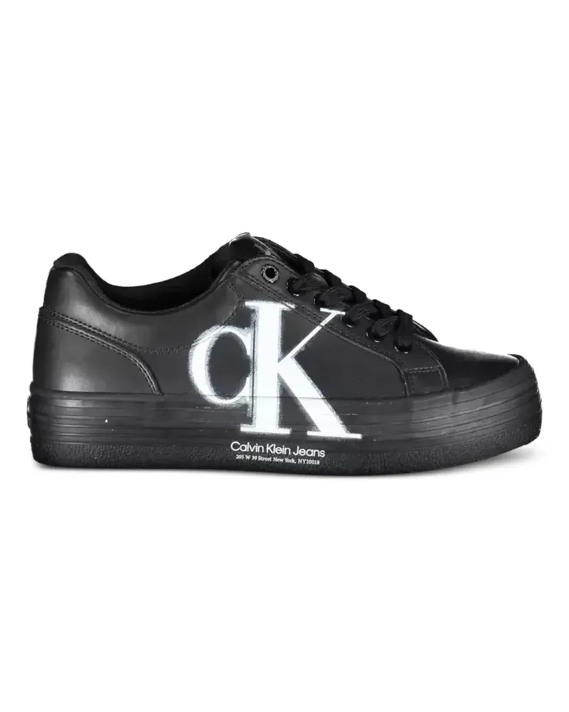 Calvin Klein logo-print platform sneakers - Schwarz Schwarz