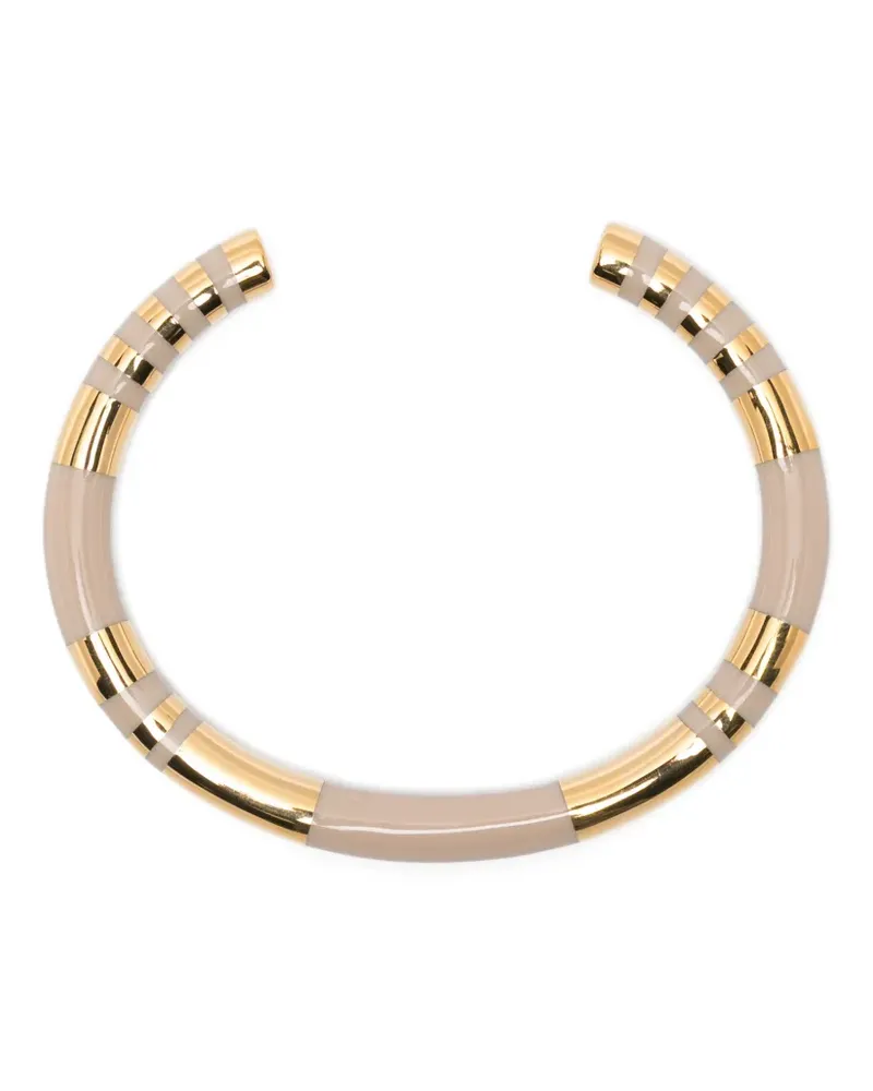 Aurélie Bidermann Positano praline striped bracelet - Gold Gold