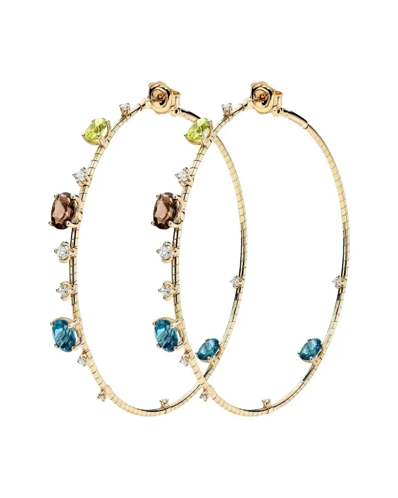 Mattia Cielo Peridot Gelbgoldcreolen mit Topas Gold