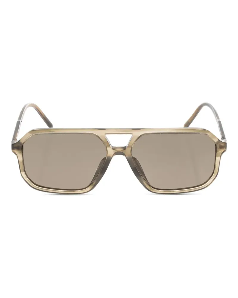 Dolce & Gabbana Geometrische Sonnenbrille mit Doppelsteg - Grau Grau