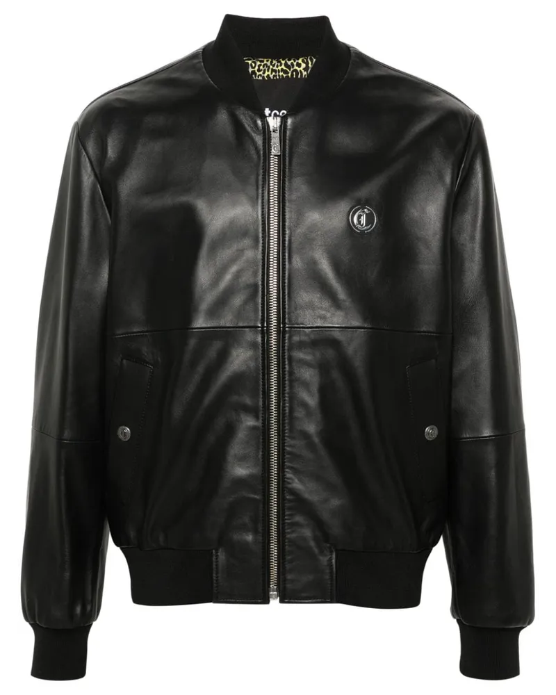 Just Cavalli Bomberjacke aus Leder - Schwarz Schwarz