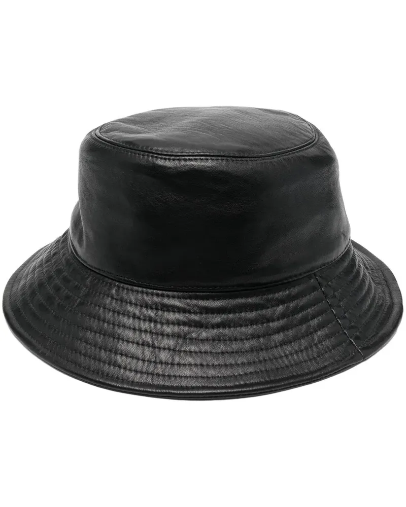 DROMe Fischerhut aus Leder - Schwarz Schwarz