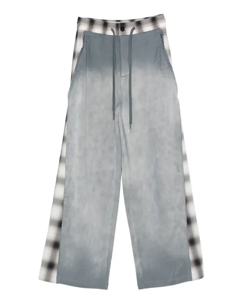 Feng Chen Wang Karierte Jogginghose mit Kordelzug - Grau Grau
