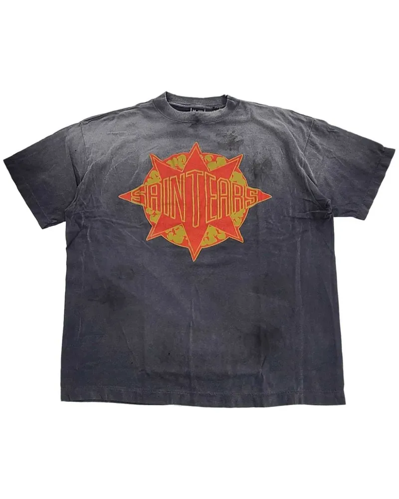 SAINT MXXXXXX x Denim Tears T-Shirt mit Logo-Print - Schwarz Schwarz