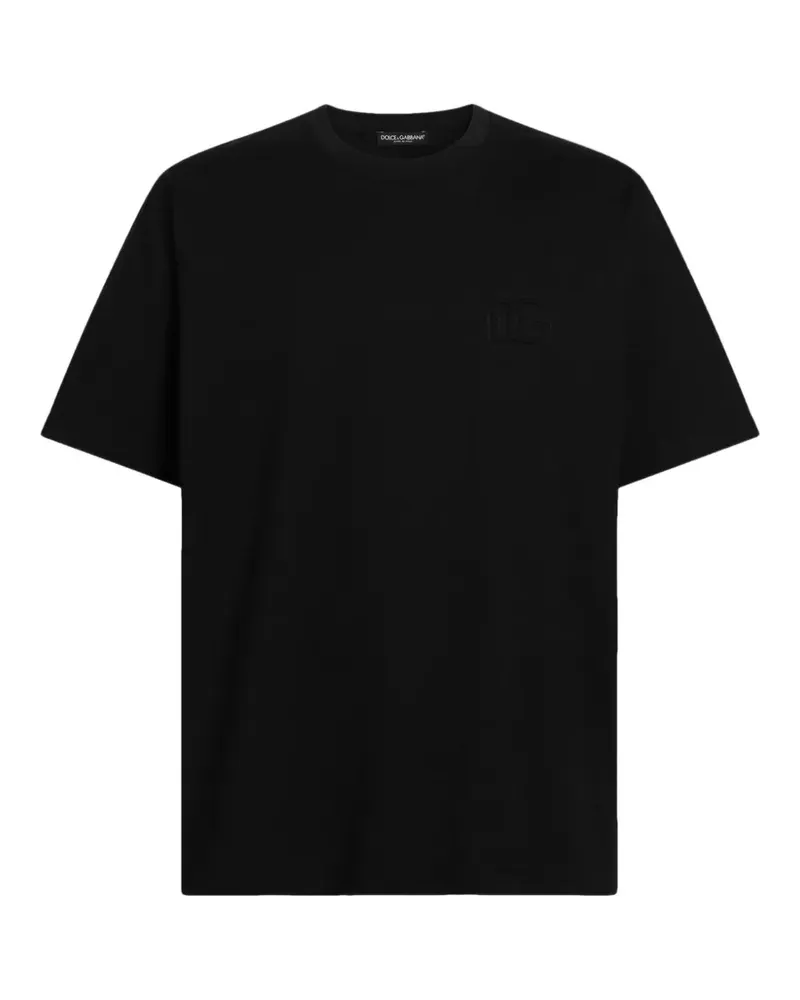 Dolce & Gabbana Baumwoll-T-Shirt mit Logo - Schwarz Schwarz
