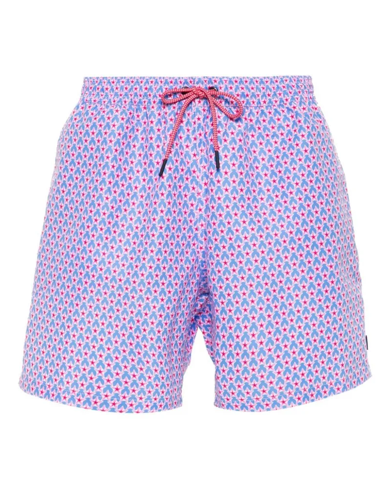 Hackett Badeshorts mit Blumen-Print - Blau Blau