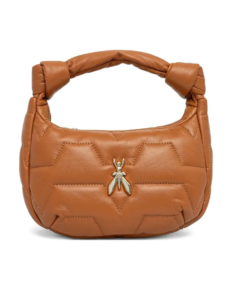 Patrizia Pepe Gesteppte Tote Bag mit Fly-Schild - Braun Braun