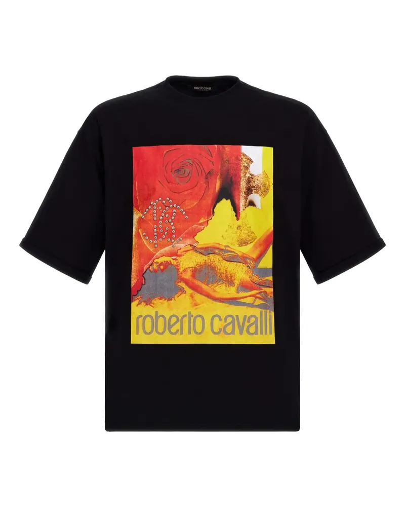Roberto Cavalli T-Shirt mit grafischem Print - Schwarz Schwarz