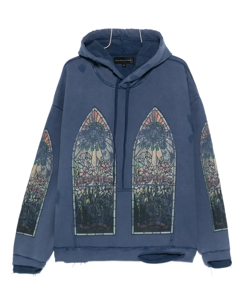 WHO DECIDES WAR kangaroo-pocket hoodie - Blau Blau