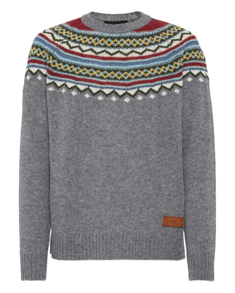 Dsquared2 Pullover mit Fair-Isle-Muster - Grau Grau