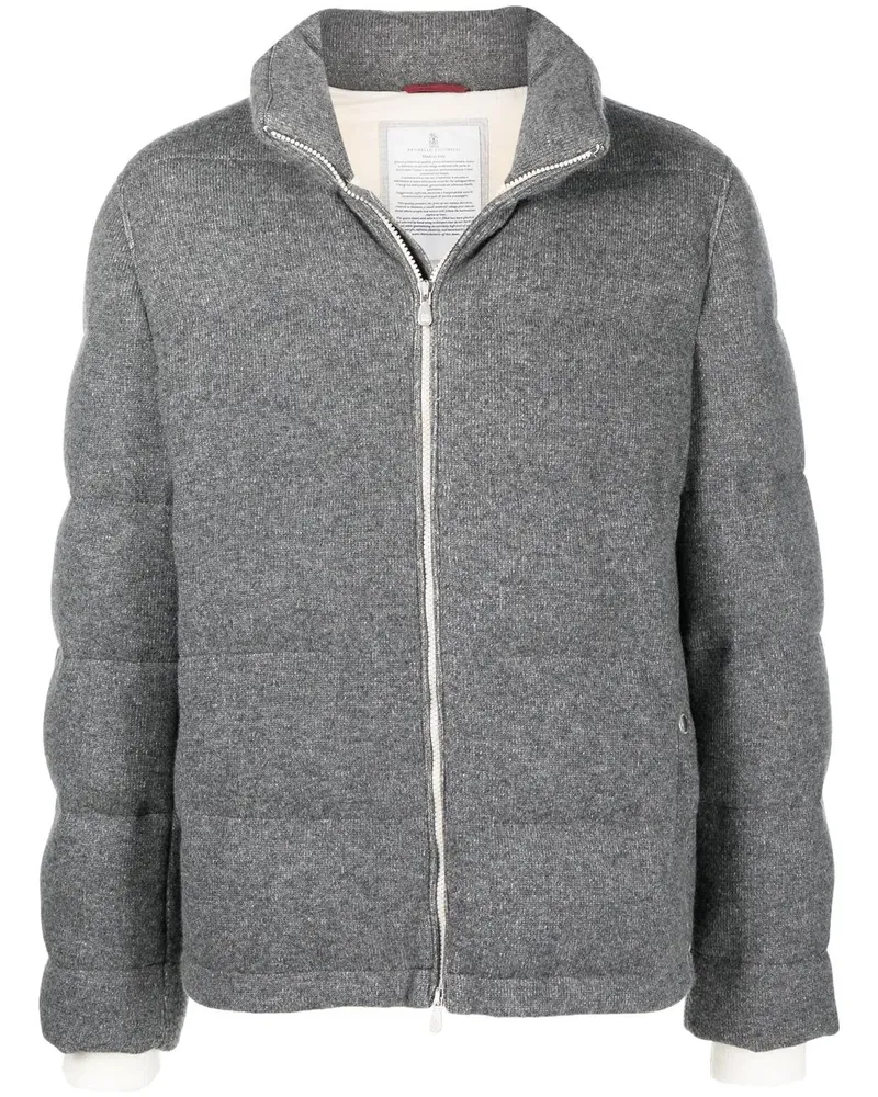 Brunello Cucinelli Gefütterte Jacke mit Reißverschluss - Grau Grau