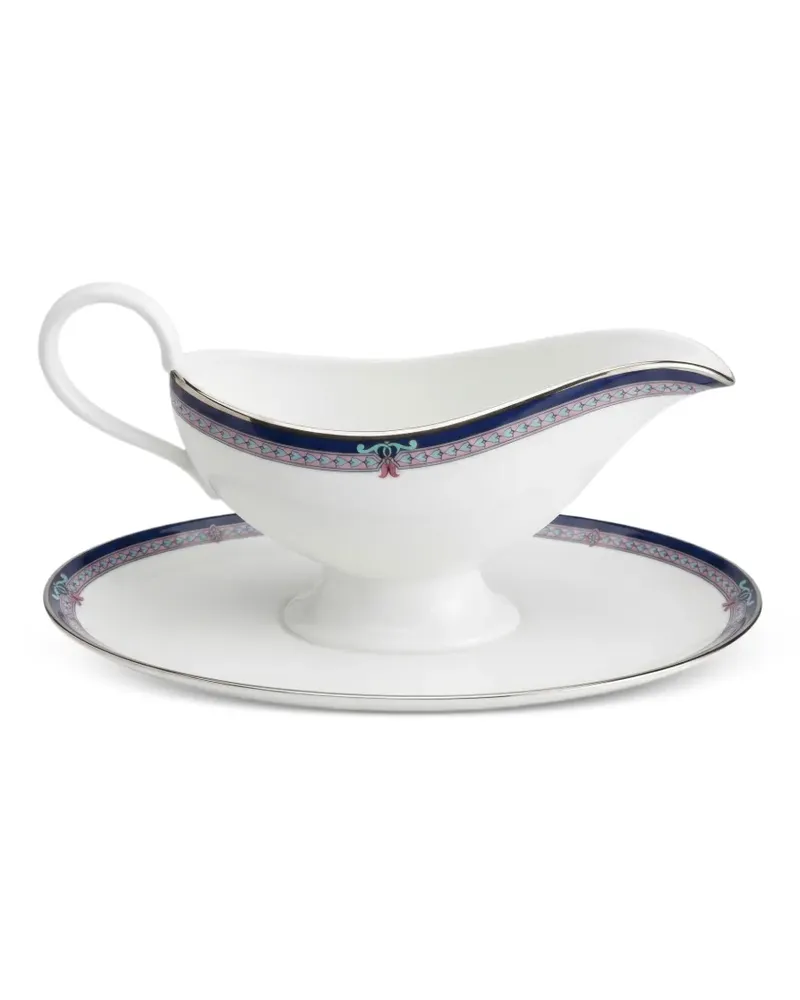 Ginori 1735 geometric-print gravy boat saucer - Weiß Weiß