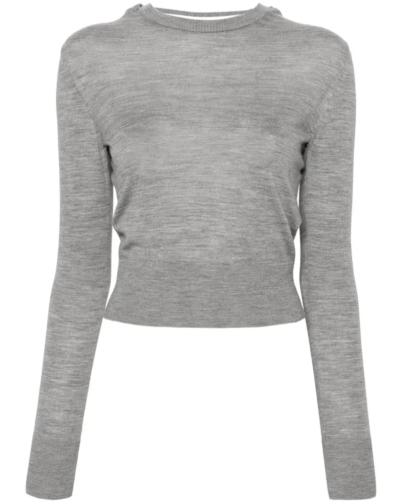 Jacquemus Le Pull Rica Pullover mit Schaldetail Grau