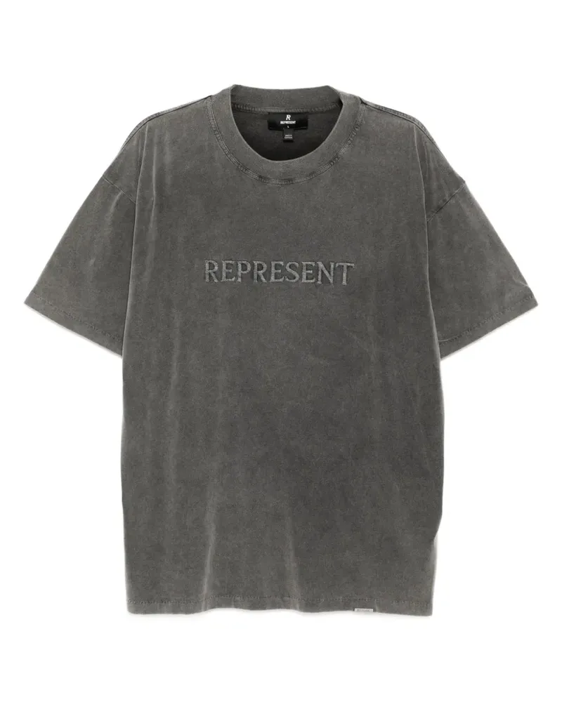 REPRESENT T-Shirt mit Logo-Stickerei - Grau Grau