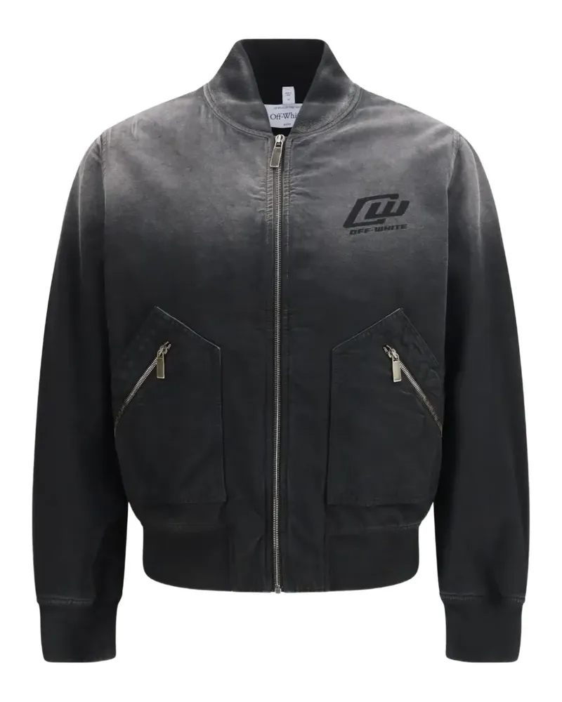 OFF-WHITE Bomberjacke mit Logo-Print - Grau Grau
