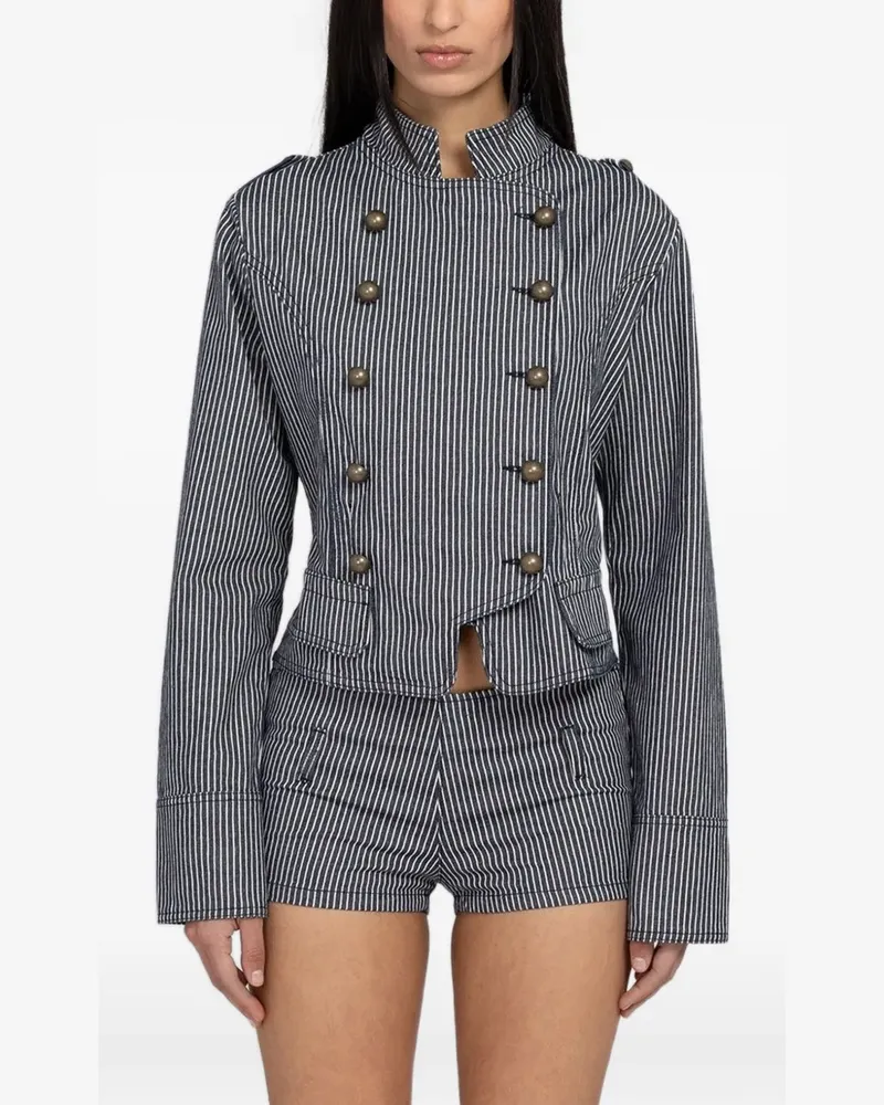 GIMAGUAS London striped double-breasted jacket - Grau Grau
