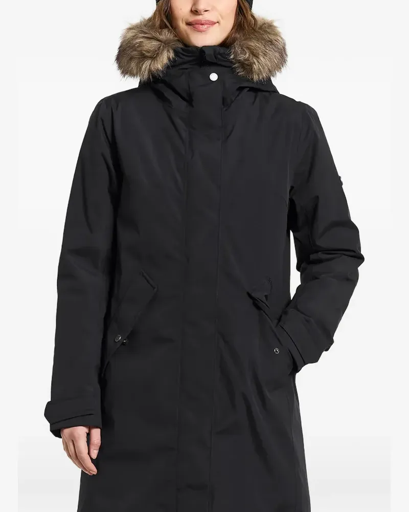 Didriksons 1913 Erna Kapuzenparka mit Faux Fur-Besatz - Schwarz Schwarz