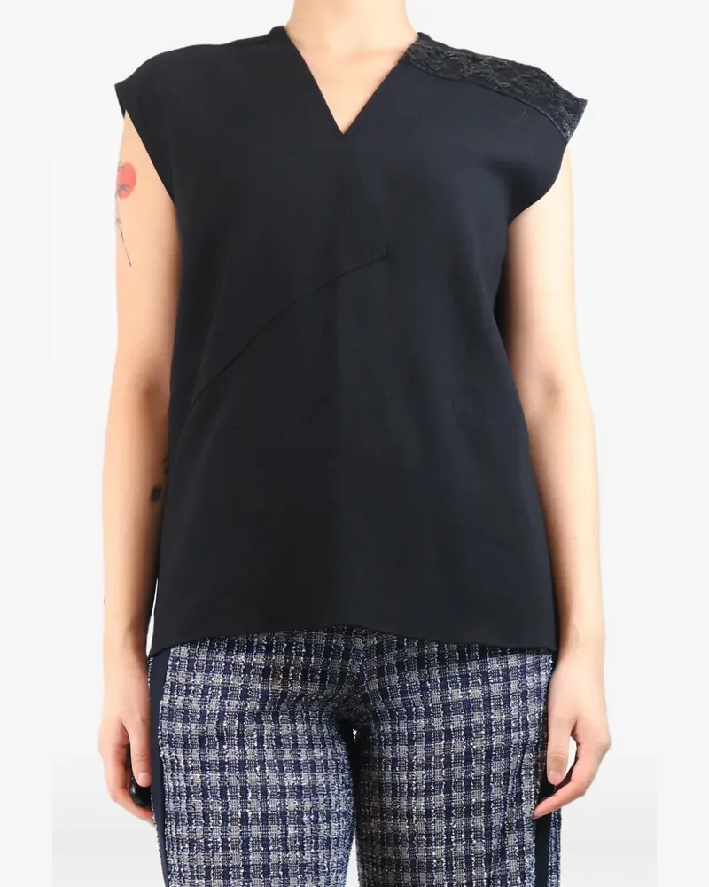 Christopher Kane sequin-embellished sleeveless blouse - Schwarz Schwarz