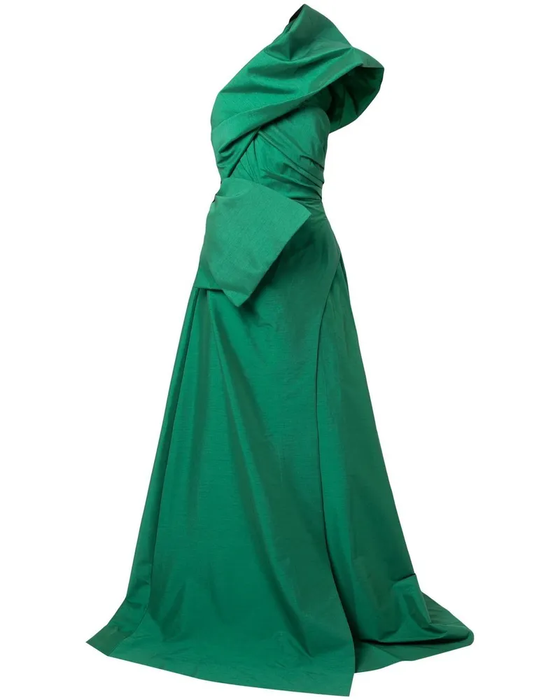 Rachel Gilbert Asymmetrisches Archer Abendkleid - Grün Grün