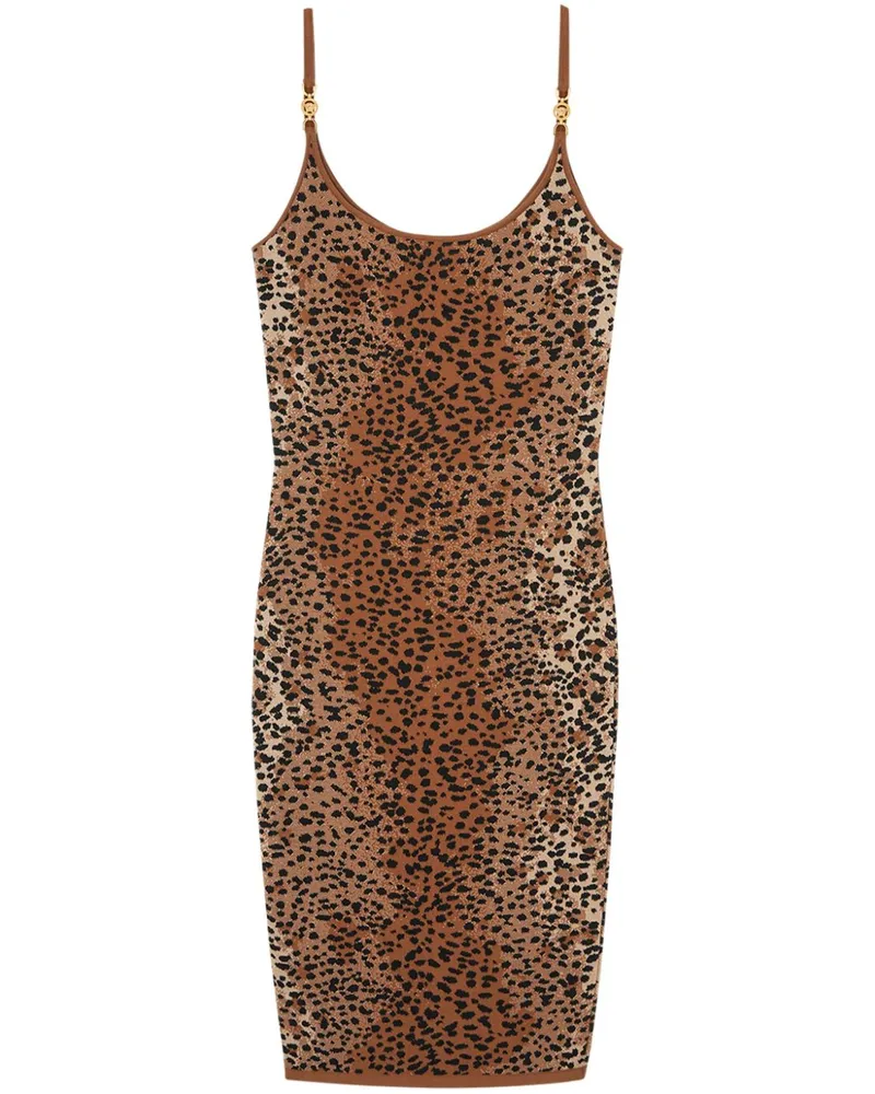 Versace Midikleid mit Leopardenmuster - Braun Braun