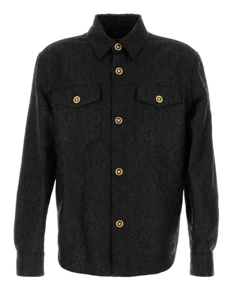 Versace Hemd mit Leoparden-Print - Schwarz Schwarz