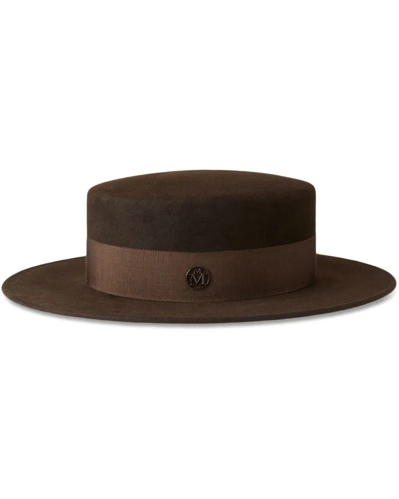 Maison Michel Kiki Fedora aus Bast - Braun Braun