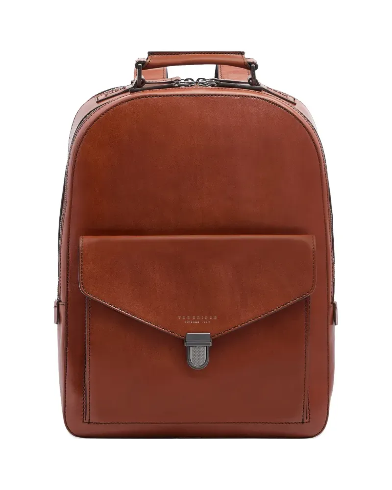 The Bridge 1980 leather double-zip backpack - Braun Braun