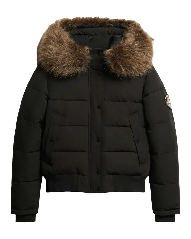 Superdry. Everest hooded puffer jacket - Schwarz Schwarz