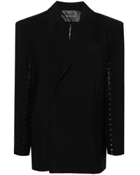 Thierry Mugler Doppelreihiger Blazer mit Hakendetail Schwarz