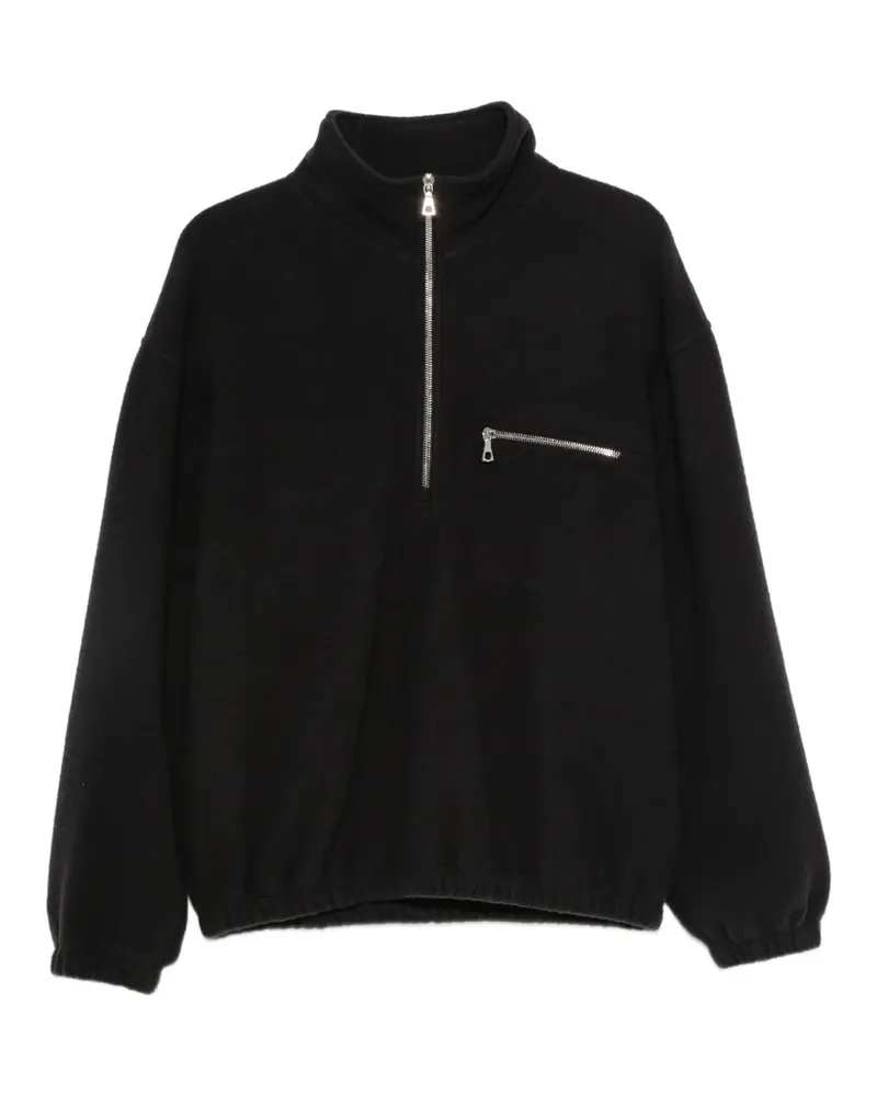 Rier Stehkragen-Pullover mit Reißverschlusstasche - Schwarz Schwarz