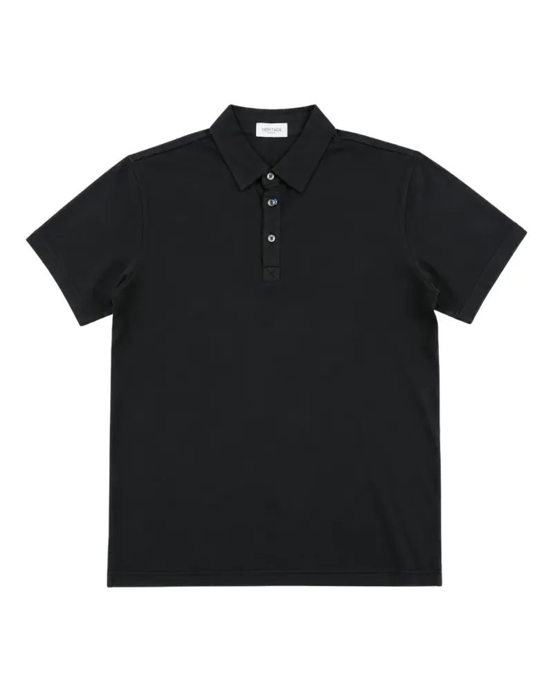 Heritage Poloshirt mit kurzen Ärmeln - Schwarz Schwarz
