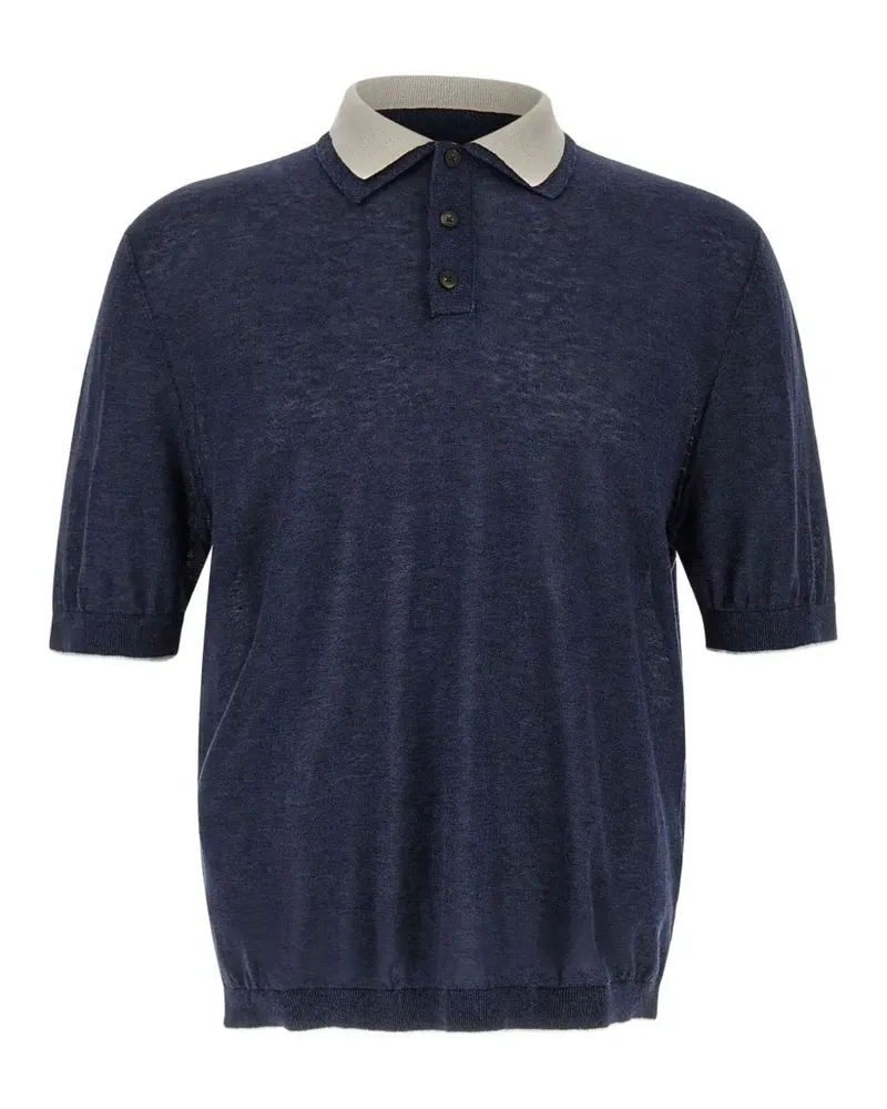 Eleventy double-collar polo shirt - Blau Blau