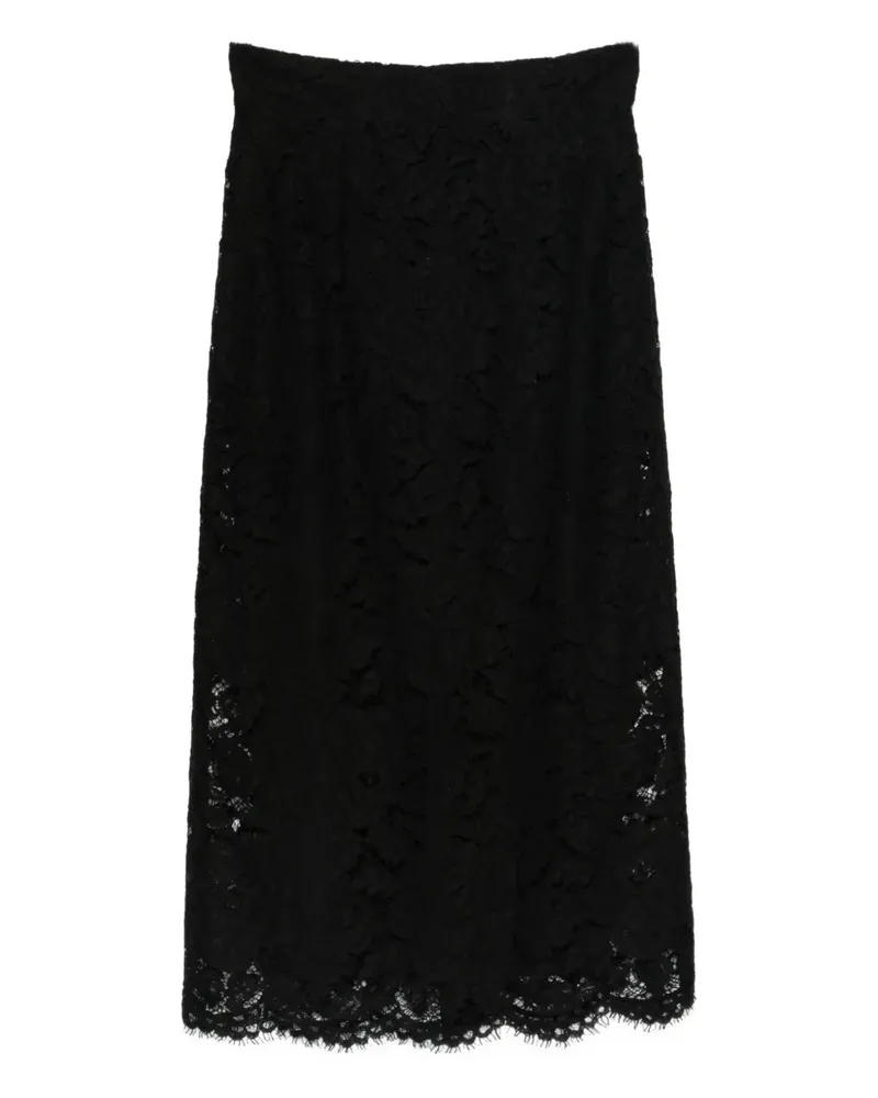 Dolce & Gabbana lace-trim midi skirt - Schwarz Schwarz