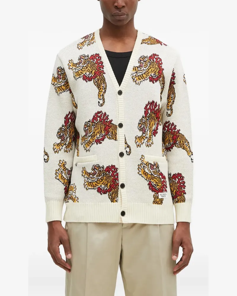 Wacko Maria x Tim Lehi Cardigan mit Tigermuster - Nude Nude