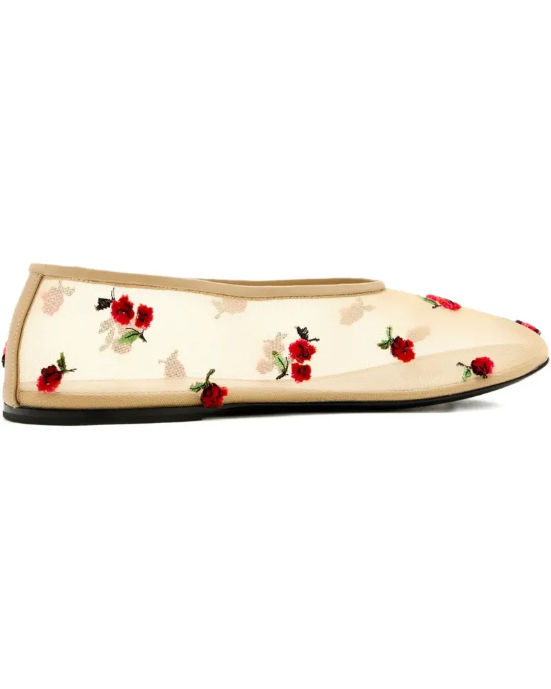 KHAITE Marcy Ballerinas mit Himbeerstickerei - Nude Nude