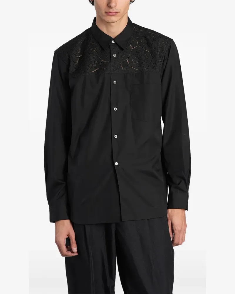 Comme des Garçons Hemd mit Spitzeneinsatz - Schwarz Schwarz