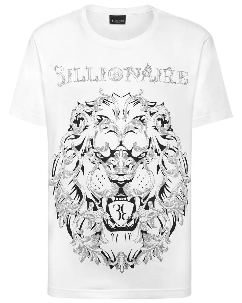 Billionaire T-Shirt mit Logo-Print - Weiß Weiß