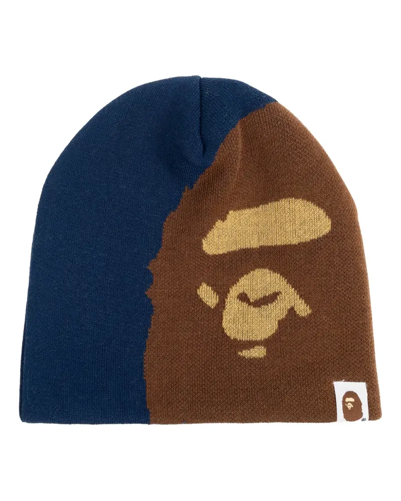 BAPE Ape Head-detail beanie hat - Blau Blau