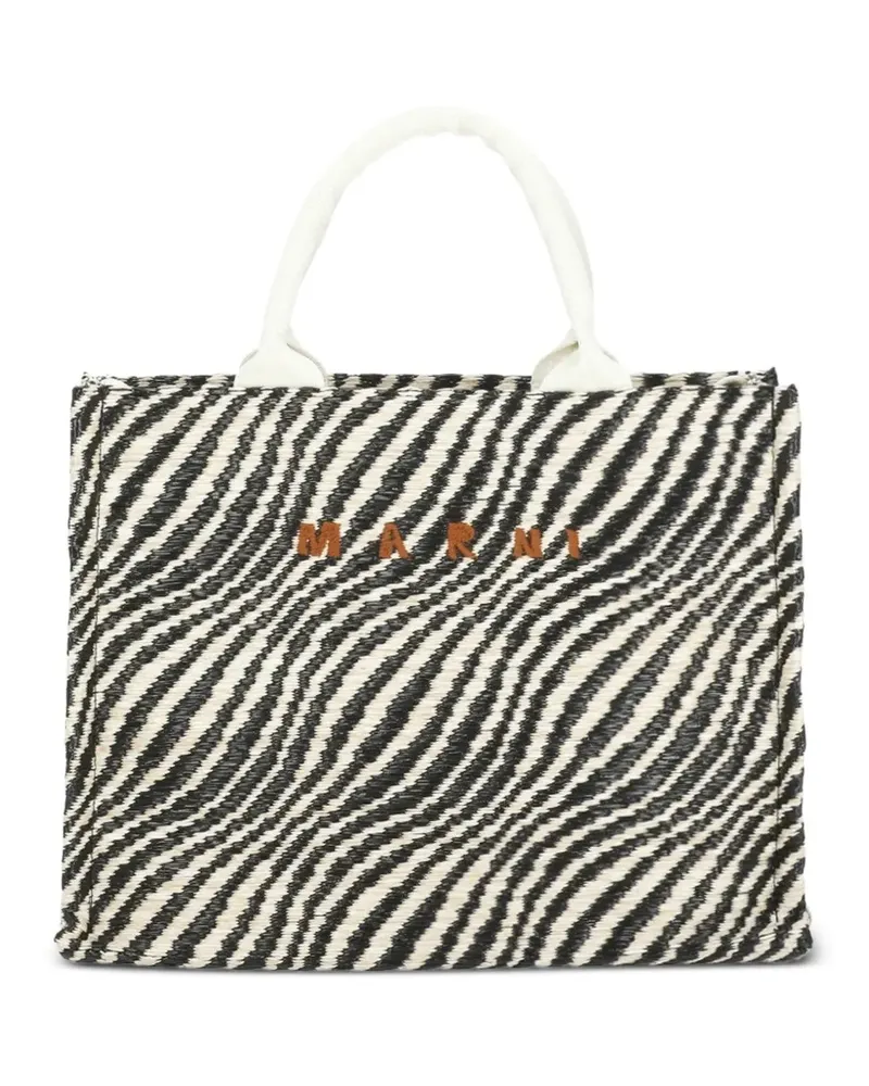 Marni Schultertasche mit Zebra-Print - Schwarz Schwarz