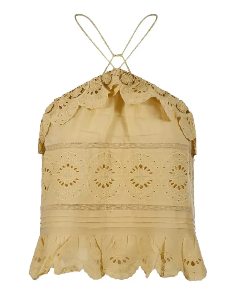 Tom Ford broderie-anglaise ruffled blouse - Gelb Gelb