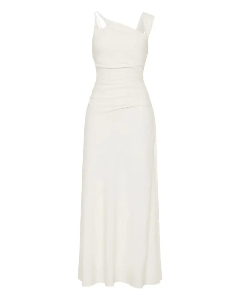 Rachel Gilbert Asymmetrisches Fitz Midikleid - Weiß Weiß