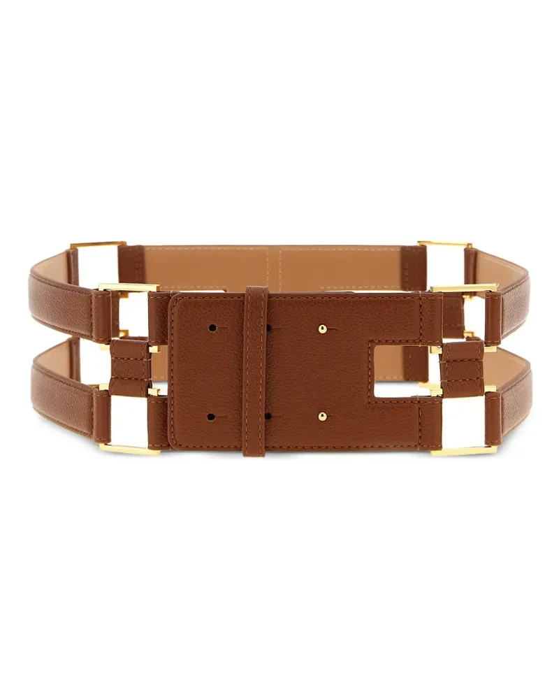 Elisabetta Franchi double band metal belt - Braun Braun