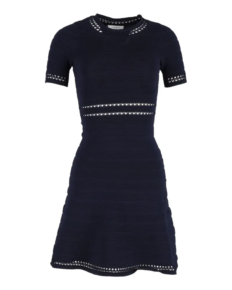 Sandro textured crochet A-line midi dress - Blau Blau